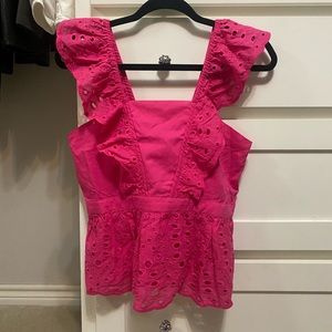 Banana Republic eyelet peplum top